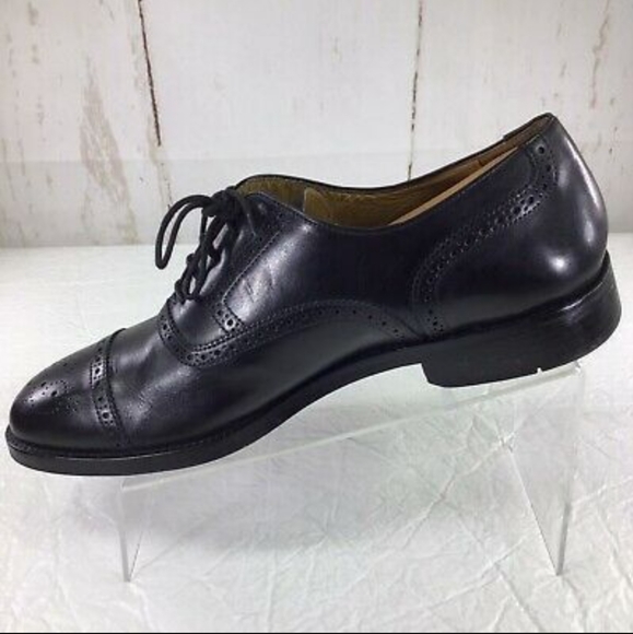 Daniel Cremieux Leather Dress Shoes Mens 9.5 D Oxford Cap Toe Black - Picture 11 of 12